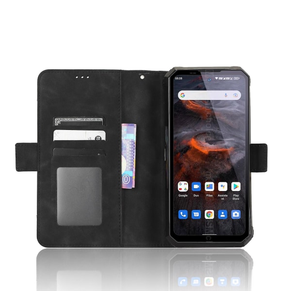 Case Oukitel Wp19 cover Säädettävä irrotettava korttipidike Magneettisesti suljettava nahkainen case Black A