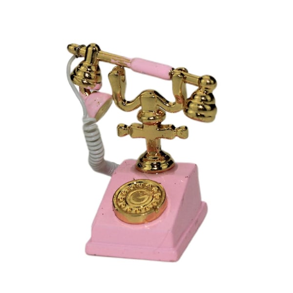 Telefono De Juguete Para Nias Miniatyrdocka Möbeldekoration Vintage Telefondockaleksak