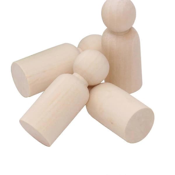80 deler uferdige blanke DIY trefigurer/kakedekorasjoner