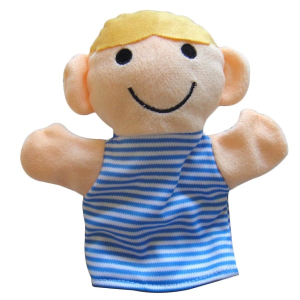 Tecknade handdockor Bedårande familjehanddocka leksak plysch berättarleksak (pojke, 25 cm)