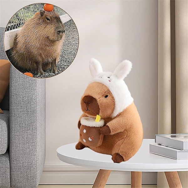 Capybara Plyschleksakskudde, Söt Capybaragosedjur, Mjuk Capybara Plyschleksaksdockakudde,Kopplad Capybaraleksak,A As Shown