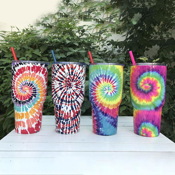 30 oz vannflaske varmebevaring matvarekvalitet lekkasjesikker tie-dye rustfritt stål vannkrus utendørs tilbehør Tianyuhe A