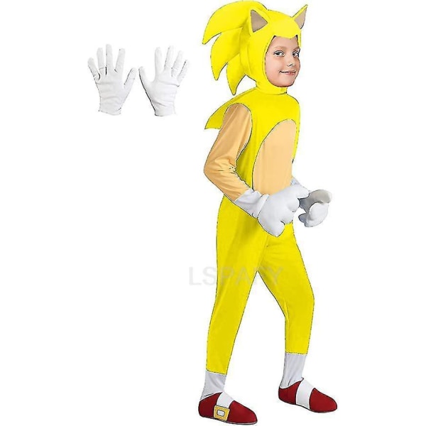Sonic Racing Halloween Cosplay Blå Kläder Hatt Vita Handskar 4-14 år Barnföreställning Halloween kostym för barn-yu 4-6Y 2