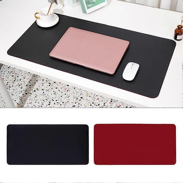 Stor Skrivebordsmåtte Skridsikker Læder Skrivebordsmusemåtte til Gaming Black Red 60cm * 40cm