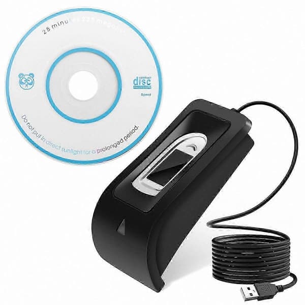 Biometrisk USB-fingeravtrycksläsare för åtkomstkontroll och närvarosystem svart