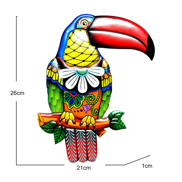 Metalli Tukanin Seinäkoriste Kotitoimisto Olohuone Sisä-Ulkoseinätaide Iso Nokka Lintu Ripustus Koriste Riippuva Rauta Käsityö Green