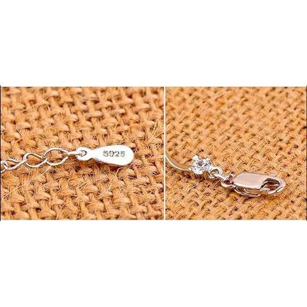 925 Sterling Sølv Armbånd Fremstillet med Skinnende Hvid Zirkonia til Kvinder Piger