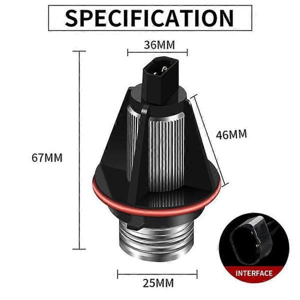 2 kpl 10 W CANbus virheetöntä LED Angel Eyes -merkkivalopolttimoa BMW E39 E53 E60 E61 E63 E64 E65 E66 E87 525i 530i xi 545i M5 -malleihin