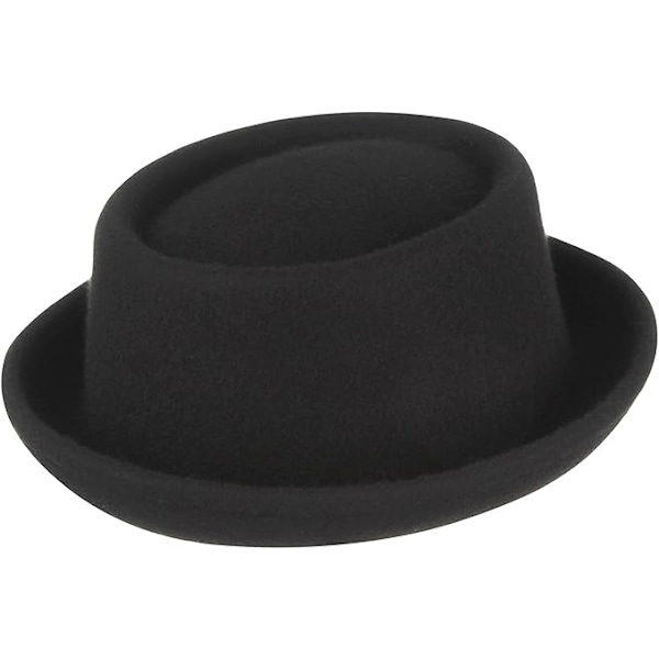 Sian hattu miehille ja naisille 100 % villahuopa Fedora Trilby hattu musta aikuisten unisex sianlihapiirakkahatut