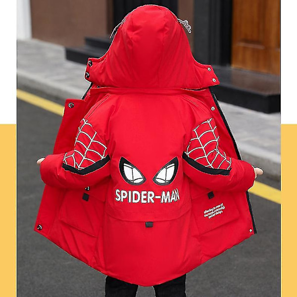 Spider-Man hettejakke for barn - Varm vinterjakke Red 130cm (6-7years)