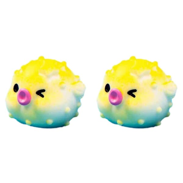 Miniature Kuglefisk Figurer - 2 stk. Glat Overflade - til Eventyrhave & Skrivebord