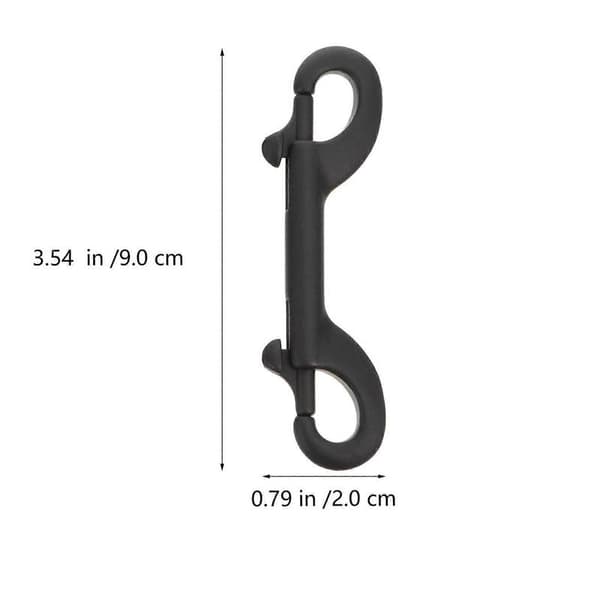 Dobbeltendet bolt-krog snap-krog til ophængning 4 stk. kraftige clips Black 9X2CM