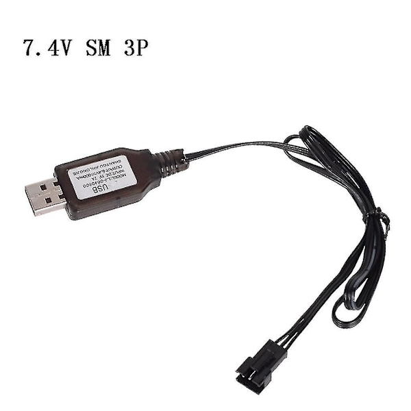 6.4v/7.4v Lader Li-ion Batteri Sm-3p RC Lekebiler Fjernstyrt Leke Sm-3p Positiv Bærbar USB Lader 7.4V
