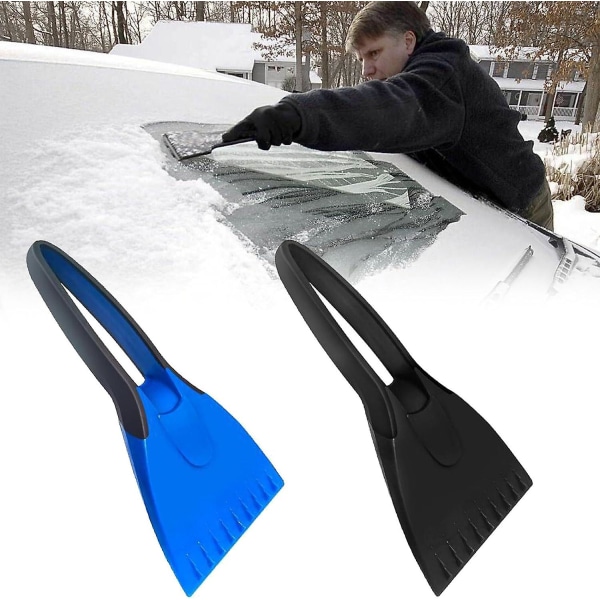 2 stk Forrude isskraber til bil, sne- og isskraber til bilrude, vinduesskraber til fjernelse af snefrost is, bilisskraber Blue black