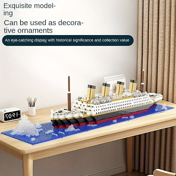 Byggeklods samlelegetøj Titanic Giant Dreng Pige Puslespil Krydstogtskib Model1878 Stk 1878 pcs