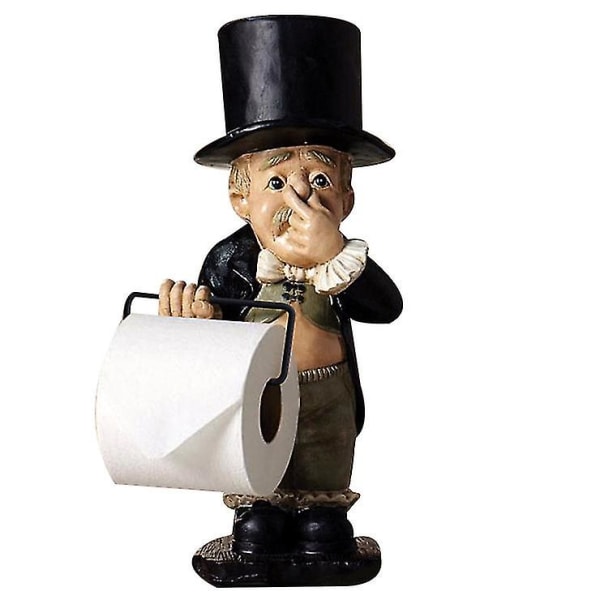 Toiletpapirholder med hylde, sjovt badeværelse toiletpapirholder statue Small