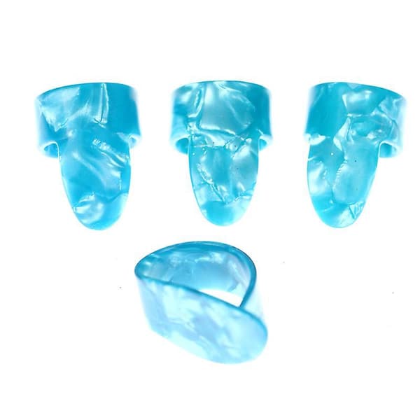 4 st Gitarrplektrum Hylsa Tumme Fingerplektrum För Akustisk Basgitarr White 4 Pcs
