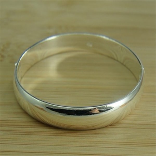 Nytt 925 Sterling Silver Enkelt Iris Armband Bangle För Kvinnor Smycken Present N Resizable