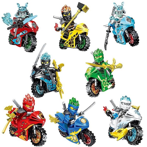 Ninja-sarjan moottoripyöräkilpailu 8 mallia 1 sarja lasten koottu rakennus B colour 1 Set