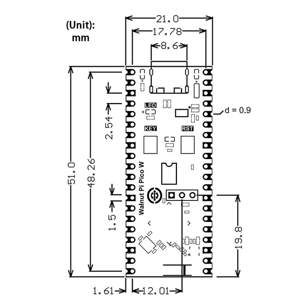 Til Pico W Udviklingskort ESP32-S3 Dual-Core WiF Bluetooth Erstatning for PicoW,A Green