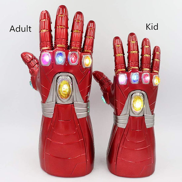 Oikea käsi Infinity Led Light Pvc Gauntlet Thanos Hanskat Cosplay Halloween Rekvisiitta kids