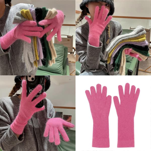 Bekväma långa muddhandskar, stretchig handledstäckning, komfort, utomhusaktivitet, andningsbara vinterhandskar, grön Green