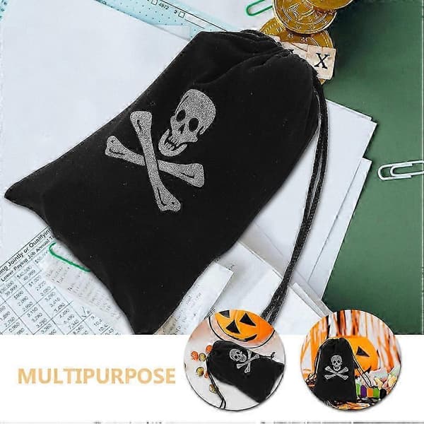 Halloween Piratposer Snor Polyester Godteripose for Oppbevaring 4 Stk
