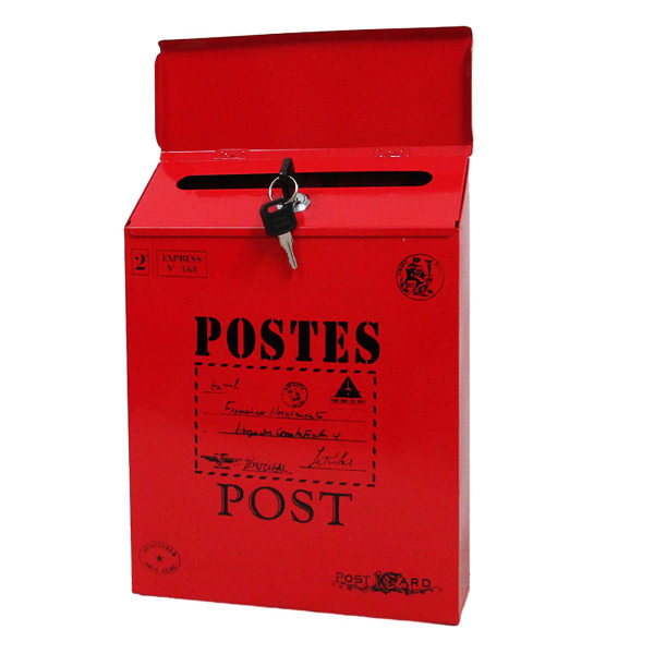 Postboks Forslagsboks Rustikk stil Veggmontert med låsing Secure Vibrant Color Workplace Feedback Box Red A