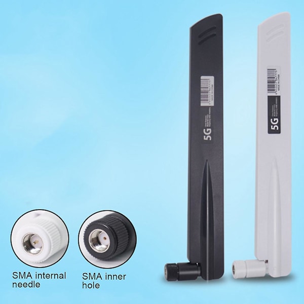 2 stk 3G 4G 5G Antenne 600-6000MHz 18DBi Gain SMA Han til Trådløst Netværkskort Wifi Router Høj S