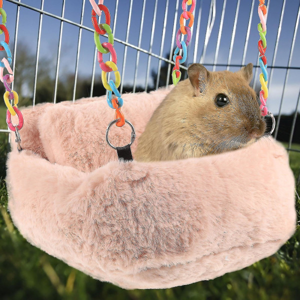 Hamster Hammock Bed Hanging Pets Sleeping Bed Comfortable Hamster Bed Cage Accessory-hy Pink 21X16.5X26CM