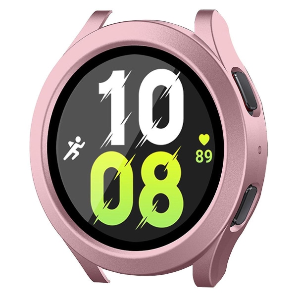 För Samsung Galaxy Watch 4/5 40 mm vattentätt case med skärmskydd i härdat glas Hård PC-ram Pink Style D Samsung Galaxy Watch4
