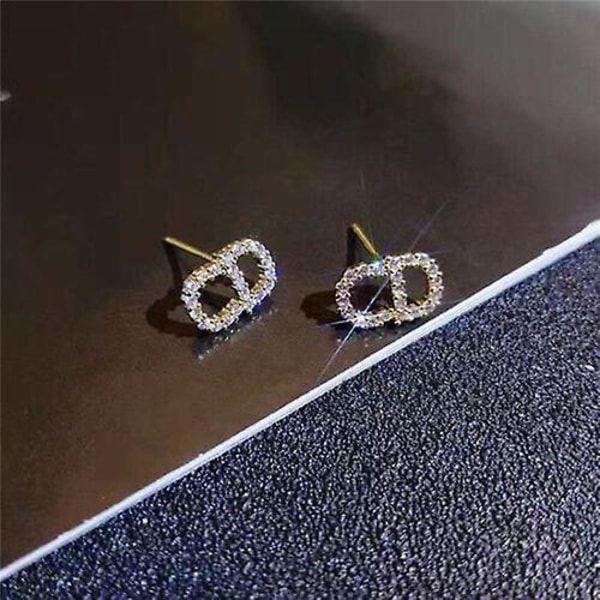 Letter Women Dangler Earrings Party Sliver Girl S925 Gift Jewellery Ear Stud Gold Small Model