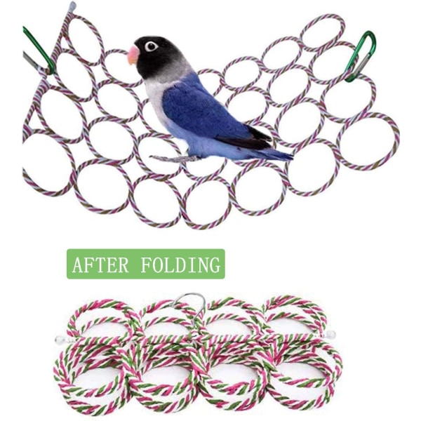 Fuglegyngerstativ, legetøj til fugle Fugleburstolpe Hængende stiger Klatrelegetøj til papegøjeundulater Parakit (tilfældig farve)
