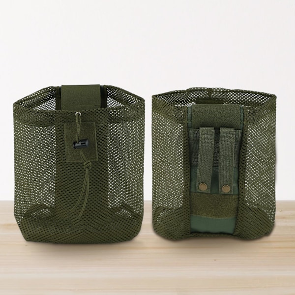 Dump Bag, Fällbar dragsnöre mesh väska Molle verktygsväska sopväska för bälte väst ryggsäck utomhusaktiviteter
