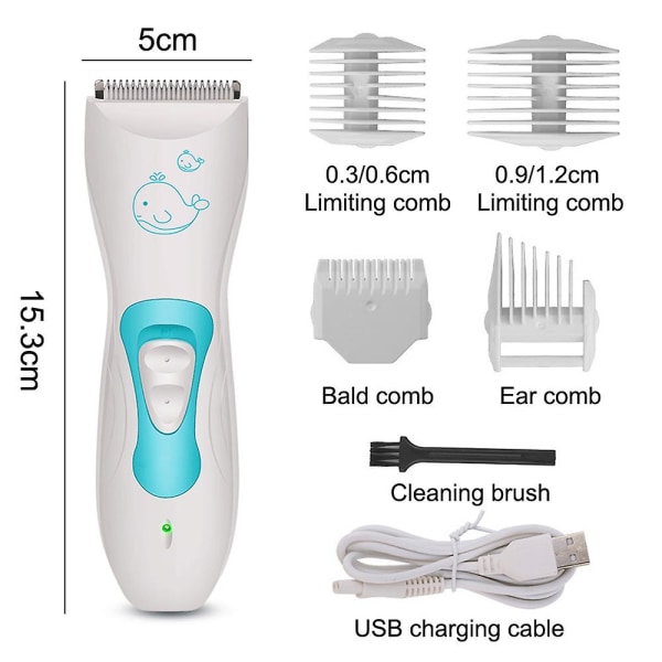 Baby Hair Clippers - Quiet Kids Hair Trimmer, Cordless & Waterproof Chargeable, Haircut Kit For Kids