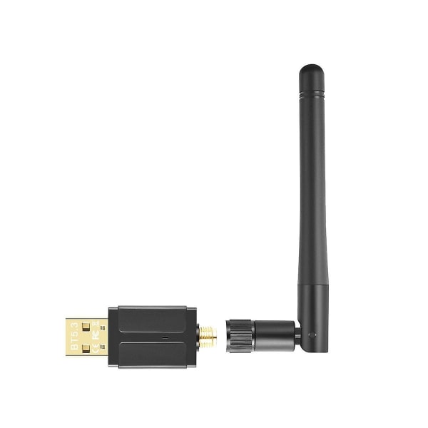 100m USB Bluetooth 5.3 Adapter USB Bluetooth Sändare Mottagare Extern antenn Bluetooth Adapte Black