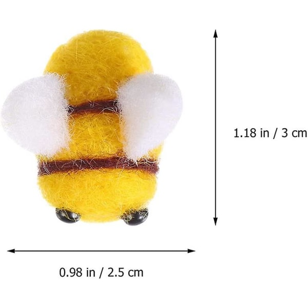 20 Filt Bee Mini Crafts Bee Craft Balls Bee Pom Poms Gör själv hantverksdekorationer