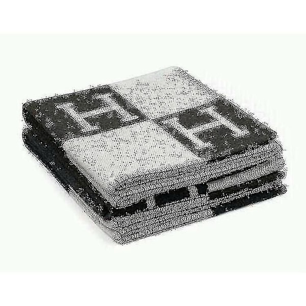 Pleddputer Kunstig Ull Kasjmir Varmt Kaste Sofa Rutete Pledd Sjal Black white
