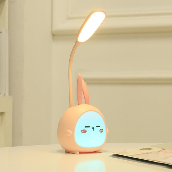 Kids Cartoon Led Desk Lamp Kawaii Desk Lamp With Usb Charging Port Suitable For Bedroom Decor Pink Rabbit