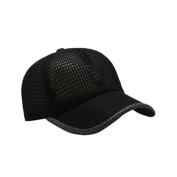 Baseballcaps, nettinghatt, pappa-hatter, hodeplagg, solhatt, justerbar størrelse, utendørshatter Black