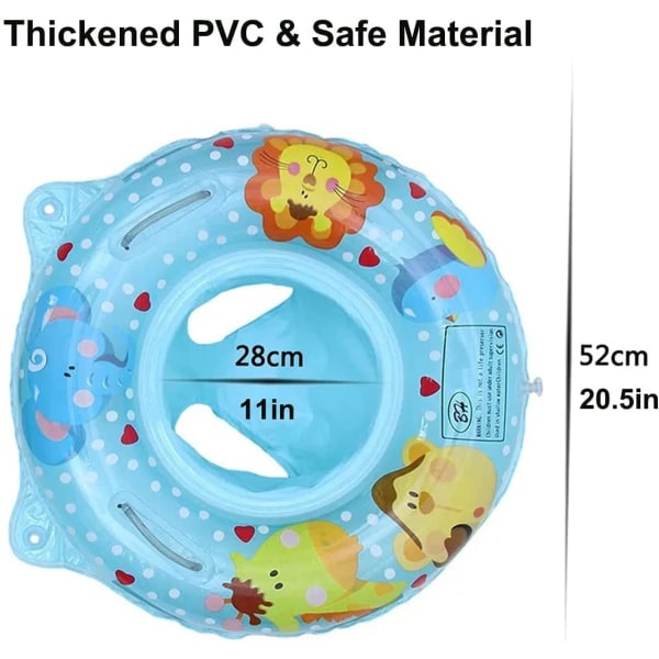 Baby Svømme Ring, Oppblåsbar Småbarn Svømme Ring, Baby Svømme Ring, Svømmehjelpemidler med PVC Svømmesete for Småbarn 6 Måneder til 48 Måneder