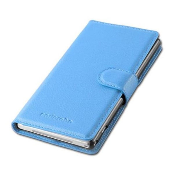 Sony Xperia Z1 Handy Hülle Cover Etui - med kartenfächer og standfunktion PASTEL BLUE Xperia Z1