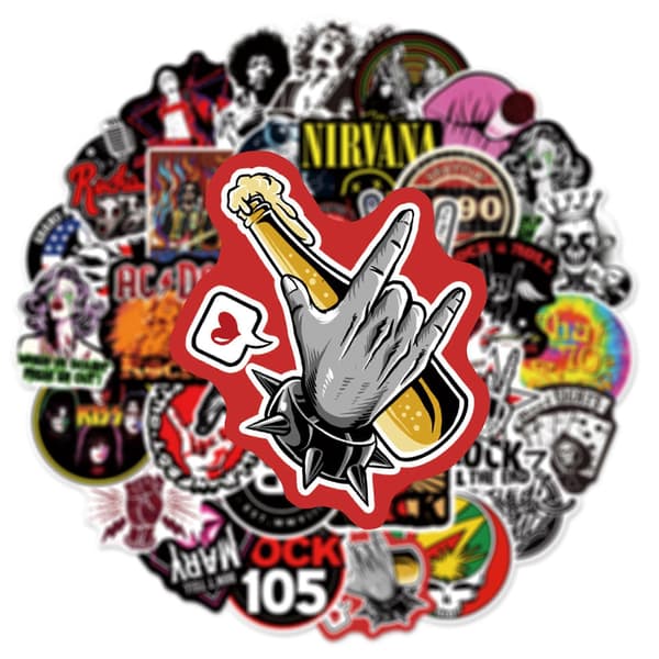 162 kpl Rock Band Graffiti -tarrat PVC-tarrat
