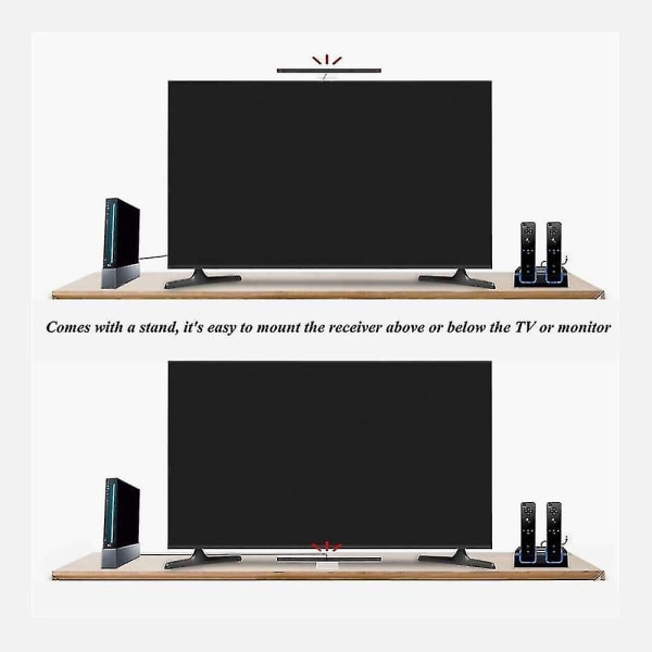 Kablet sensorstang for Wii / Wii U-konsoll, Infd Ir Signal Ray Sensor Bar, erstatning Infd Ir Ray Mot Sensor Bar