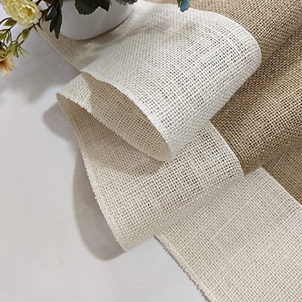 Light Edge Burlap Table Runner 183cm Long Farmhouse Table Runner Jute Runner Woven Fabric
