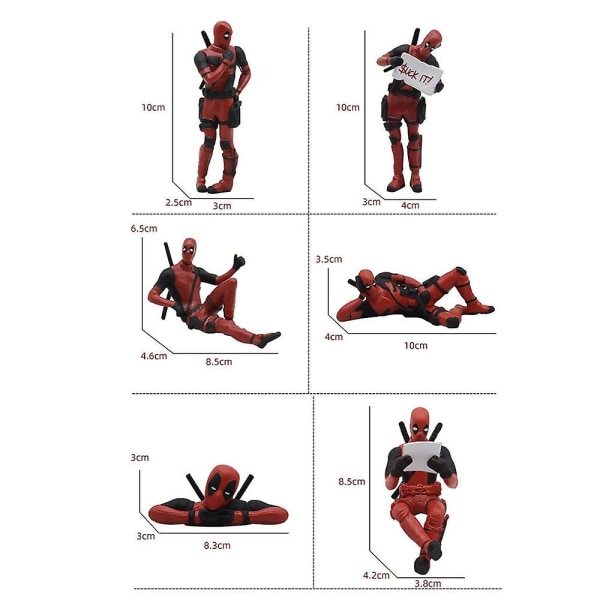 3 stk./sæt Anime Deadpool Actionfigurer Legetøj, Klassikere Figurer Model Legetøj Gaver Til Børn Voksne Hjem Indretning B