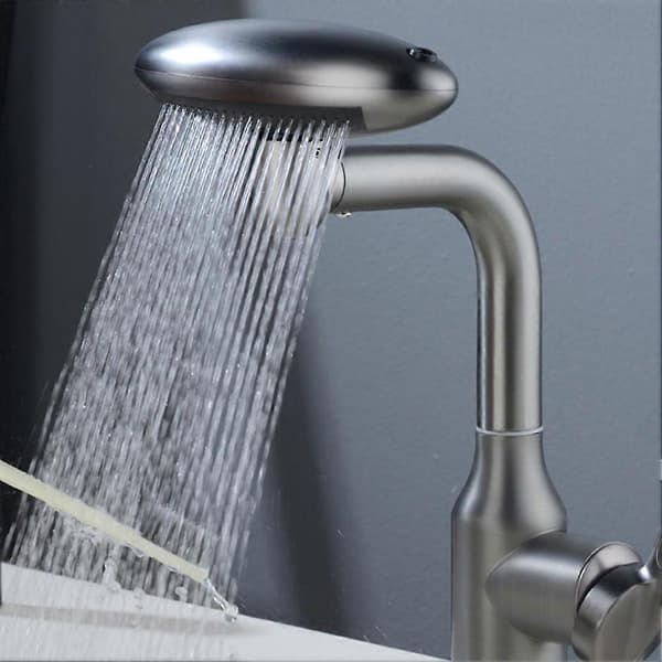Hjemmevask Servant Foss 4 Modus Kran 4 Moduser Enkelthull Baderomskran Moderne Minimalistisk Baderom gray