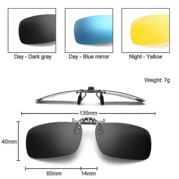 3-pack, Clip-on Flip Up Polariserade Linser För UV-skydd Solglasögon - JA