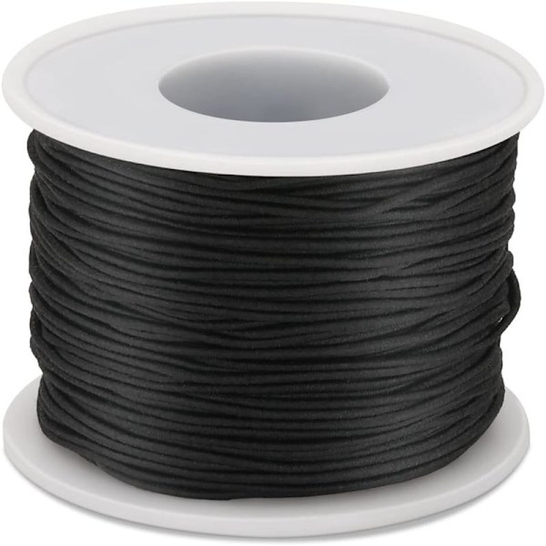 1 mm sort elastisk snor, 50 m elastisk snor til armbånd