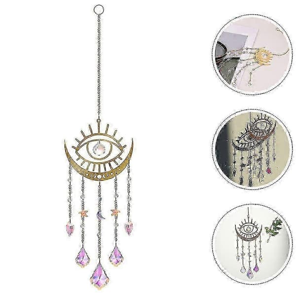 2026 Egnet metall Evil Eye solfanger for hengende vindusdekorasjon 2 stk